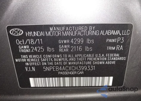 2012 Hyundai Sonata Gls from USA, damaged, VIN 5NPEB4ACXCH399331